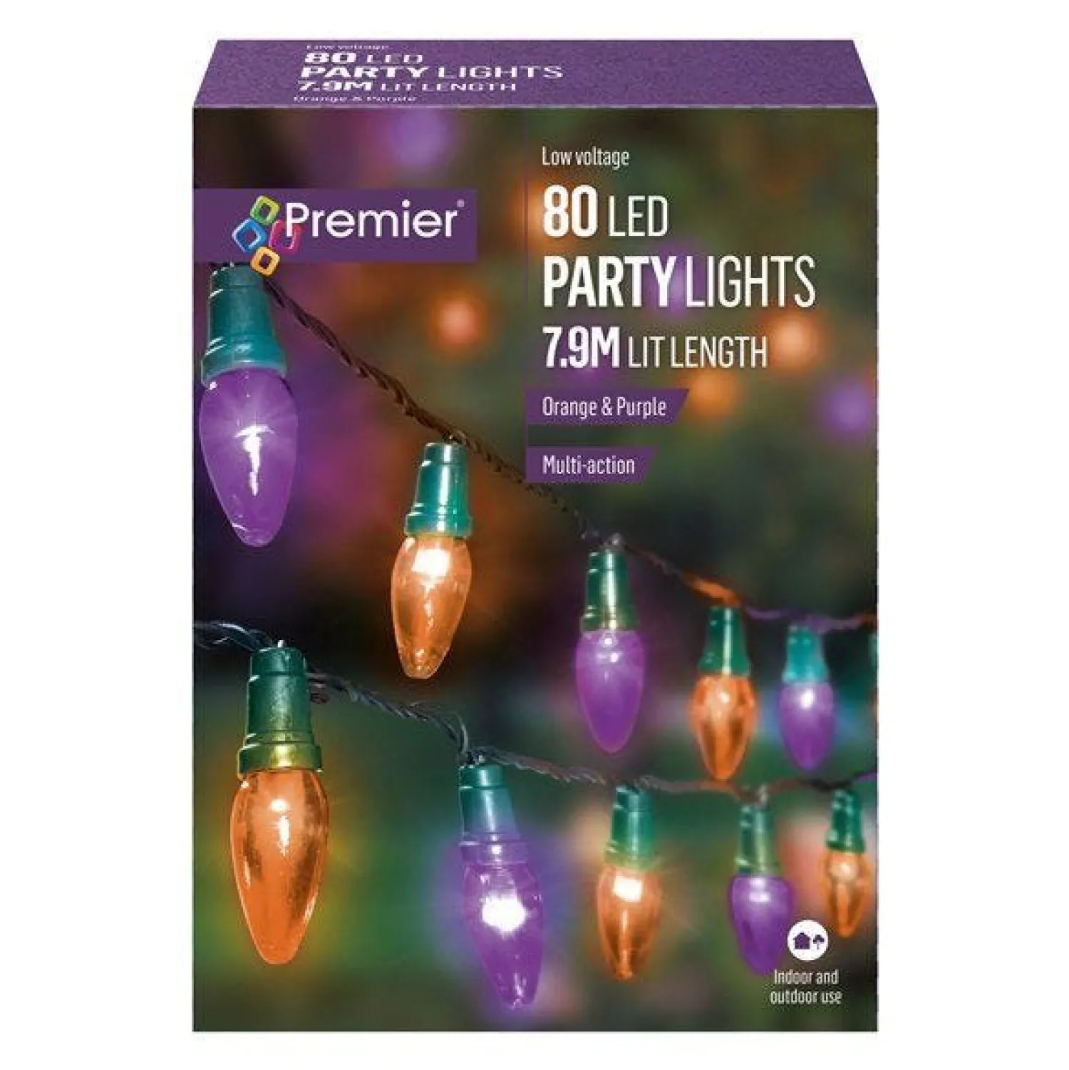 80 Purple & Orange Party Lights<Party Delights Best