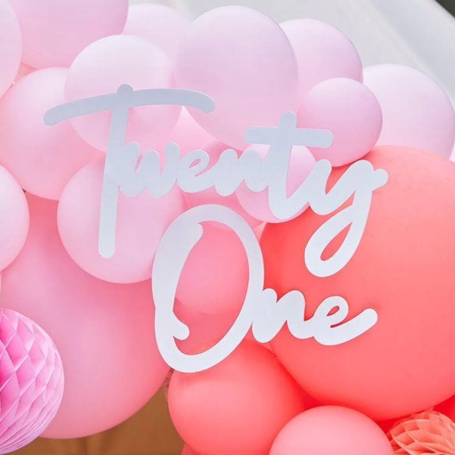 Party Delights 21 White Balloon Arch Sign< Arches & Clouds