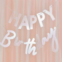 Party Delights Acrylic Happy Bday Banner - 3M< Banners