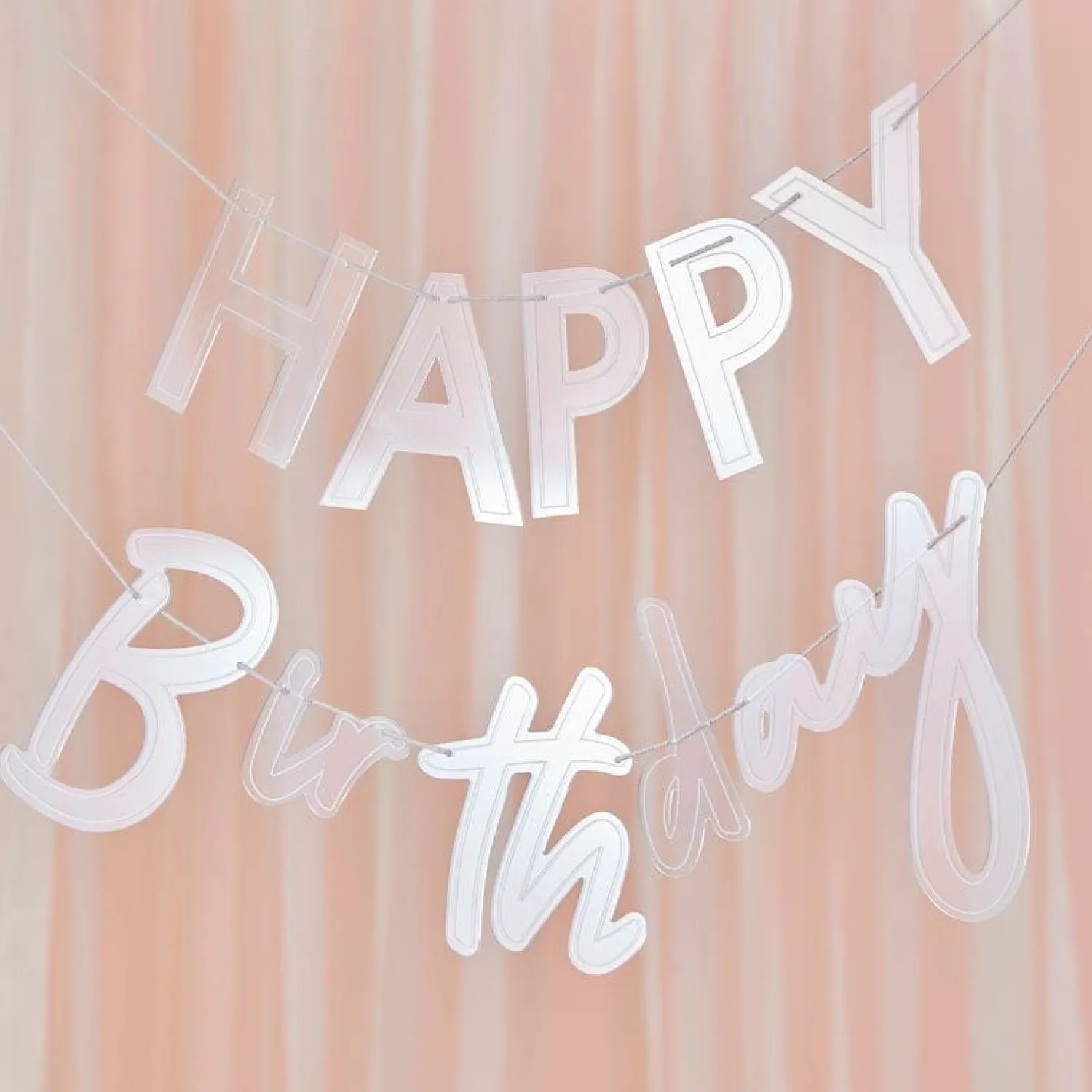 Party Delights Acrylic Happy Bday Banner - 3M< Banners