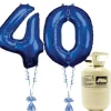Party Delights Age 40 Blue Foil Kit With Helium, Ribbon And Weights< Number Balloons