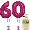 Party Delights Age 60 Pink Foil Kit With Helium, Ribbon And Weights< Number Balloons