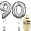 Party Delights Age 90 Silver Foil Kit With Helium, Ribbon And Weights< Number Balloons