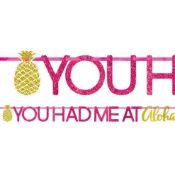 Party Delights Aloha Summer Glitter Letter Banner - 3.65M< Banners