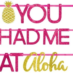 Party Delights Aloha Summer Glitter Letter Banner - 3.65M< Banners