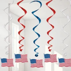 Party Delights American Flag Hanging Swirl - 4Th July Decoration (5Pk)< Hanging Decorations