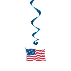 Party Delights American Flag Hanging Swirl - 4Th July Decoration (5Pk)< Hanging Decorations