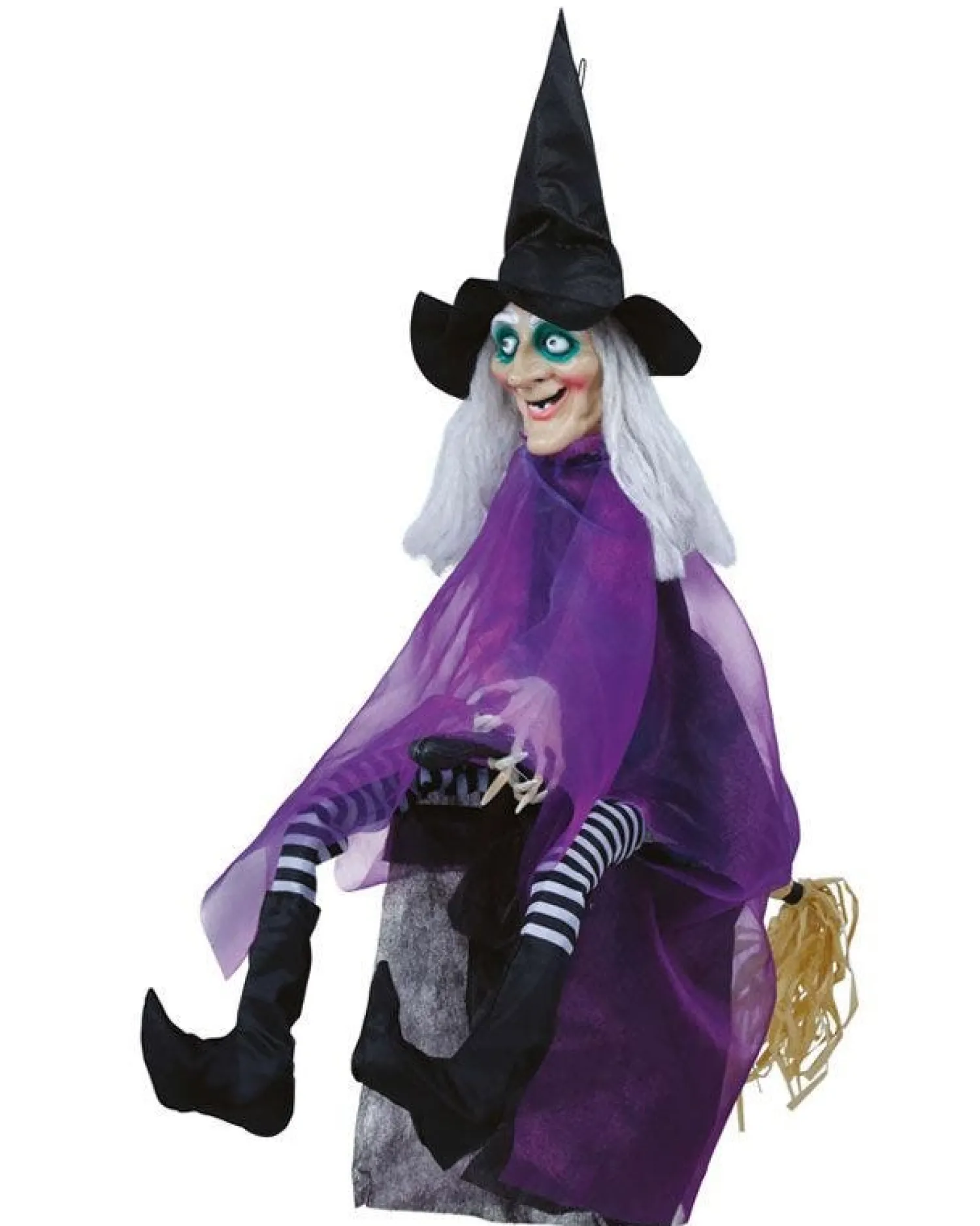 Animated Witch On A Broom - 90Cm<Party Delights Best