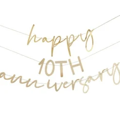 Party Delights Anniversary Gold Customisable Bunting< Bunting