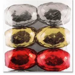 Assorted Holographic Metallic Ribbon Cops (6Pk)<Party Delights Online