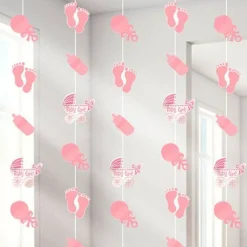 Party Delights Baby Girl String Decoration (6Pk)< Hanging Decorations