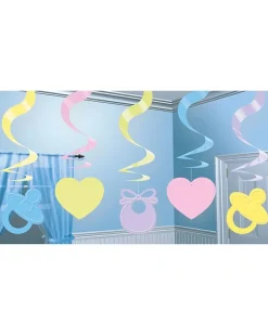 Party Delights Baby Shower Hanging Swirl Decoration (5Pk)< Hanging Decorations