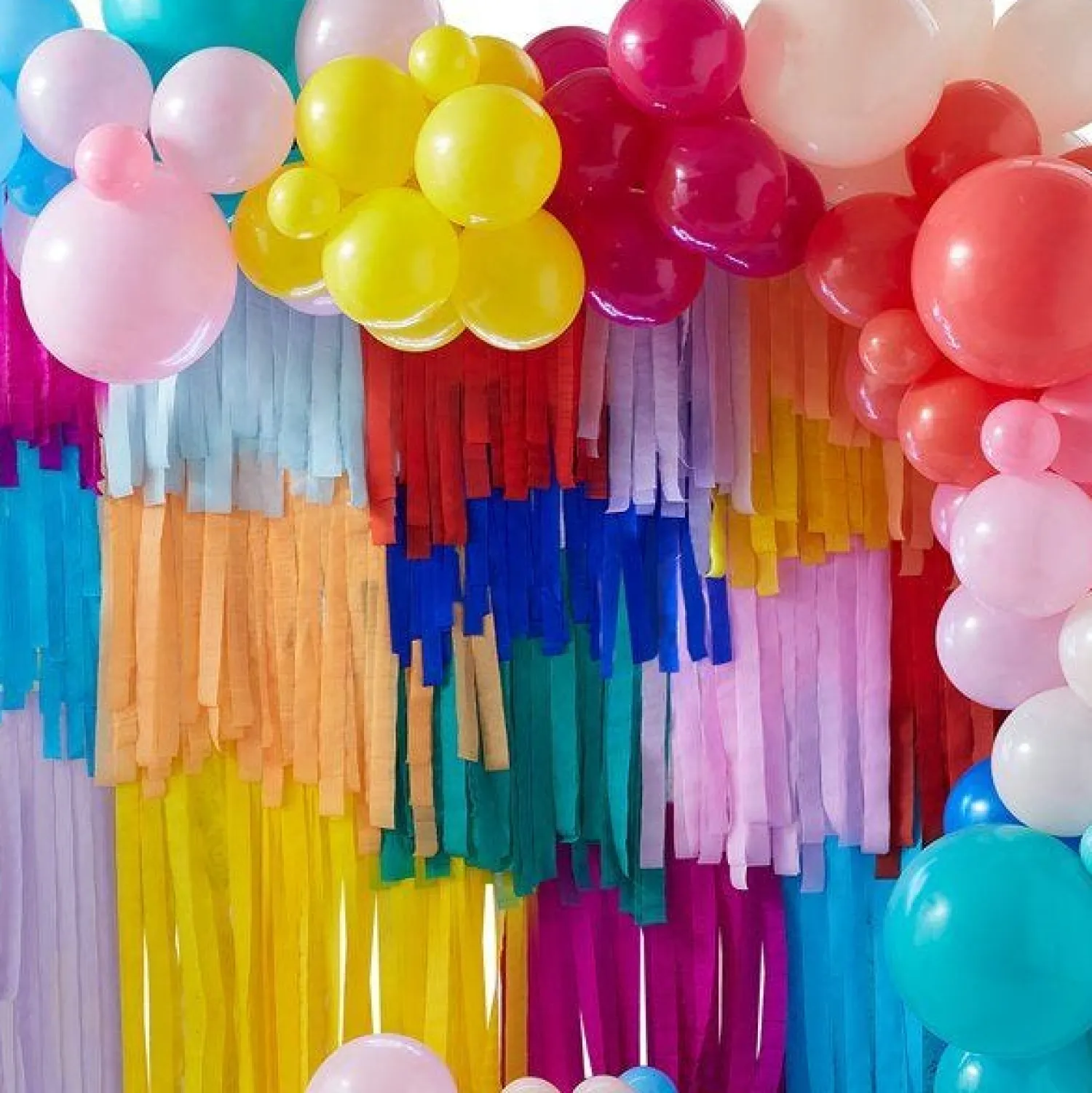 Party Delights Balloon And Streamer Brights Rainbow Party Backdrop< Hanging Decorations