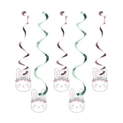 Party Delights Birthday Bunny Hanging Swirl Decorations (5Pk)< Hanging Decorations