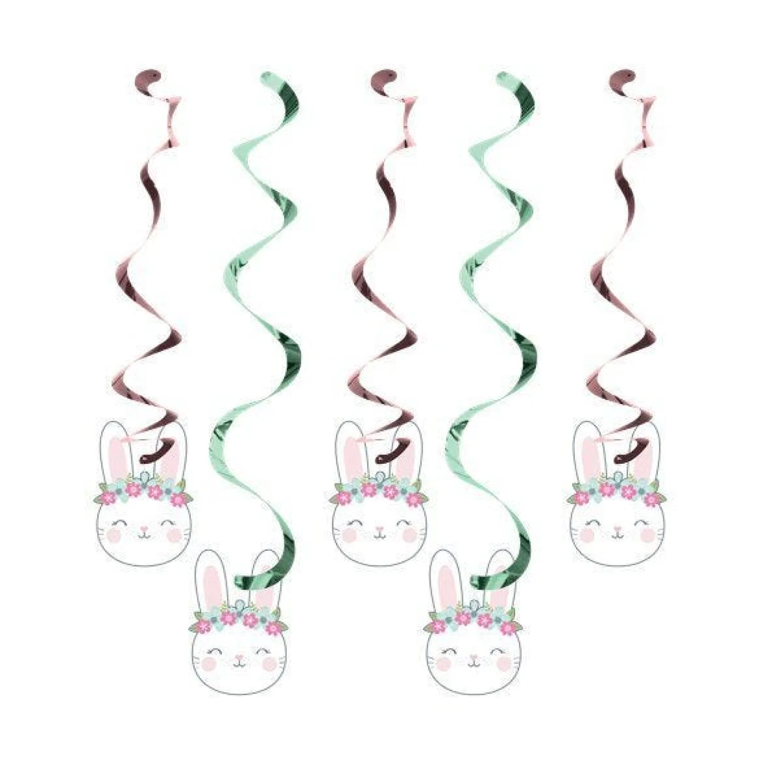 Party Delights Birthday Bunny Hanging Swirl Decorations (5Pk)< Hanging Decorations