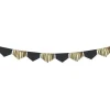 Party Delights Black & Gold Scalloped Fringe Garland - 3M< Hanging Decorations