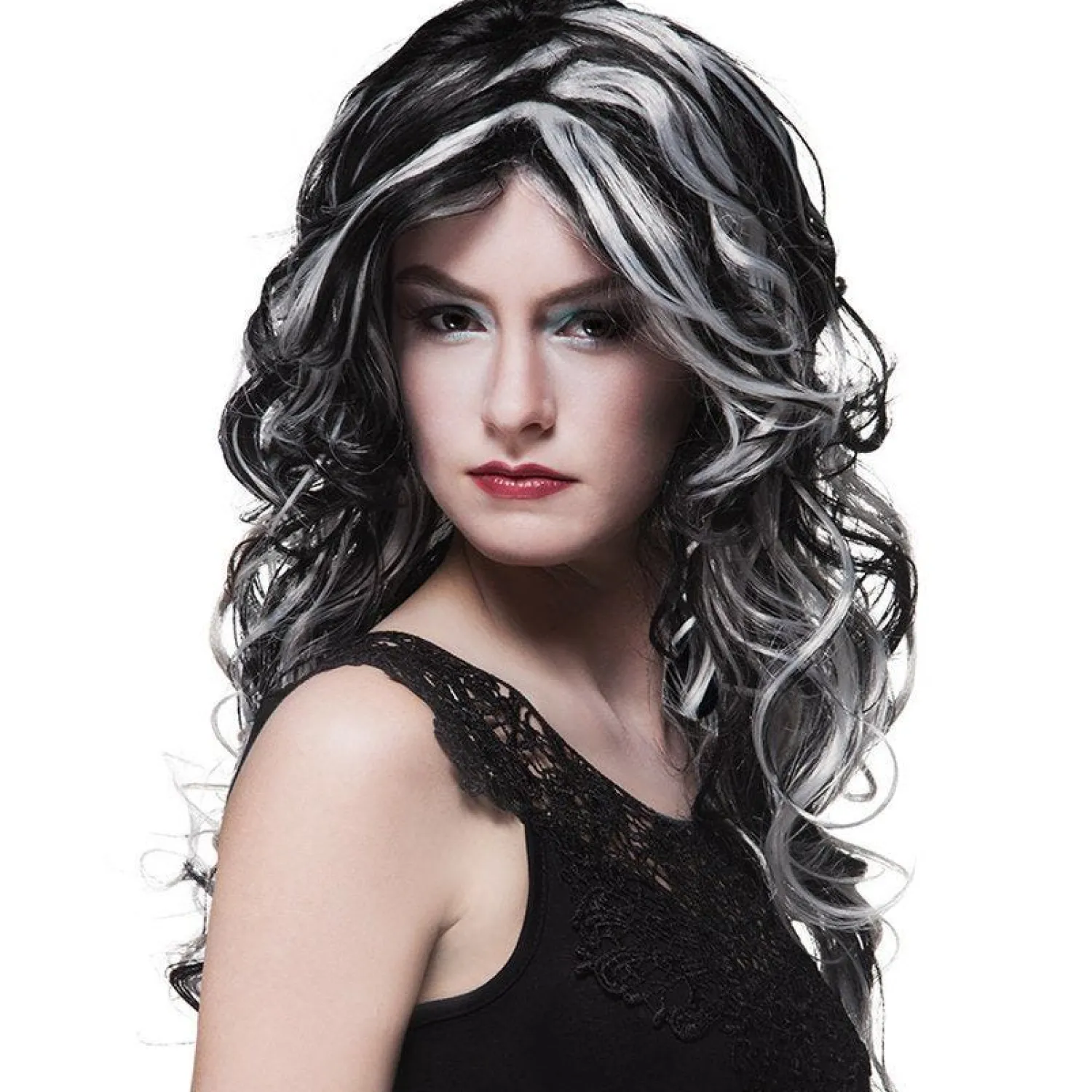 Black & Grey Gothic Wig<Party Delights New