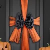 Black & Orange Chiffon Door Bow<Party Delights Sale