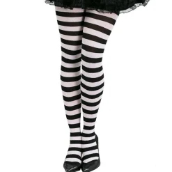 Black & White Striped Tights - Adult One Size<Party Delights