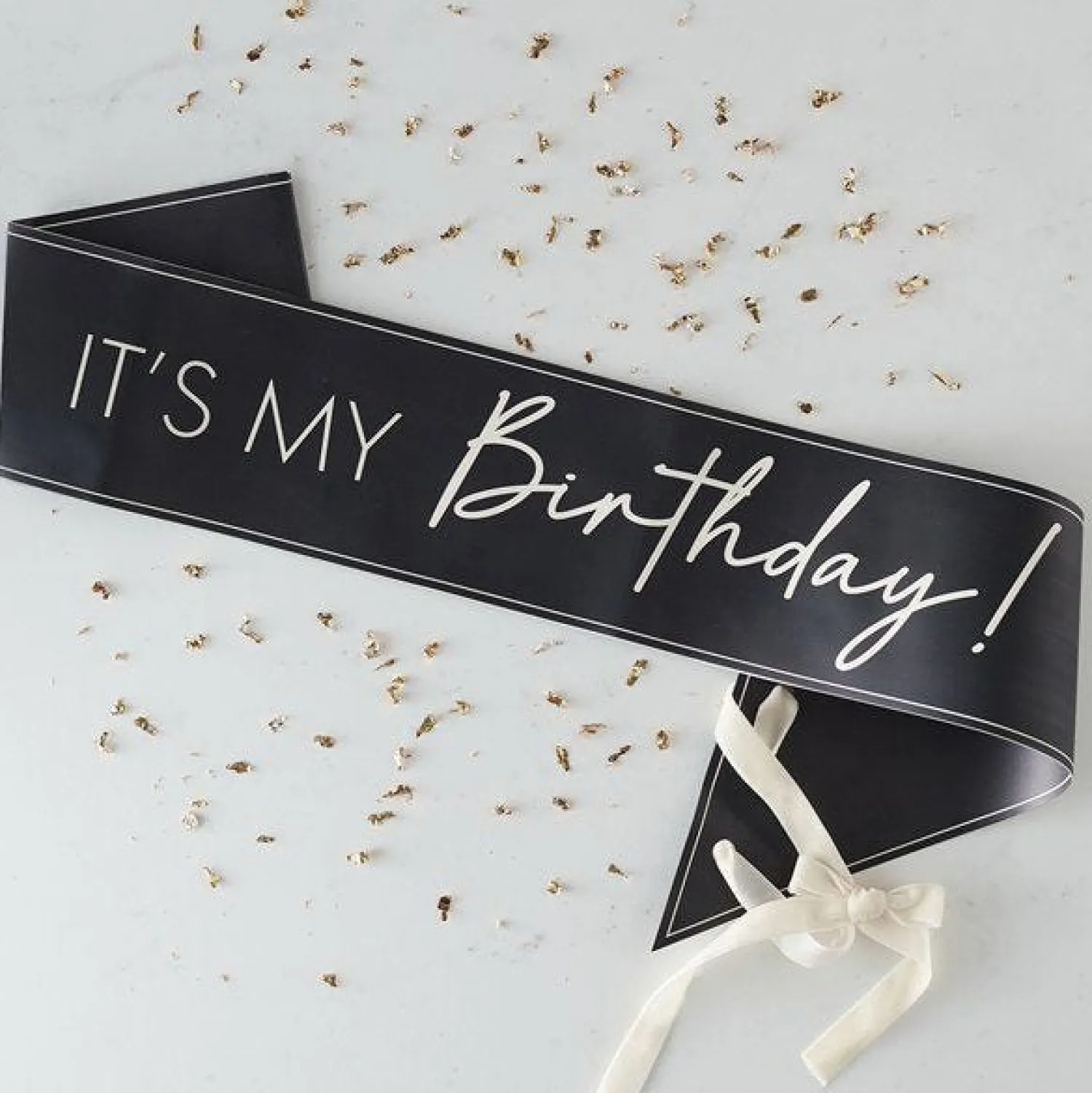Party Delights Black And Nude 'It's My Birthday' Sash< Wearables