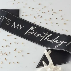 Party Delights Black And Nude 'It's My Birthday' Sash< Wearables