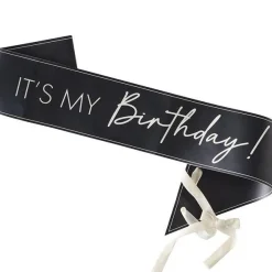 Party Delights Black And Nude 'It's My Birthday' Sash< Wearables
