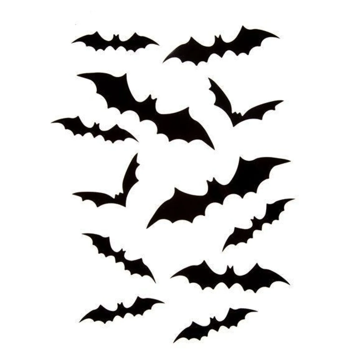 Black Bat Wall Cutouts 3D (12Pk)<Party Delights