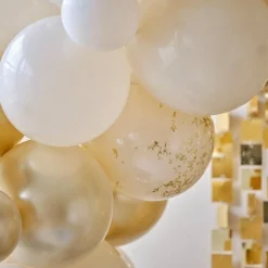 Party Delights Black, Cream, Nude And Champagne Chrome Balloon Arch - 70 Balloons< Arches & Clouds