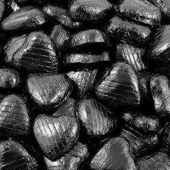 Party Delights Black Foil Chocolate Hearts X100< Chocolates