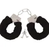 Party Delights Black Furry Handcuffs< Wearables