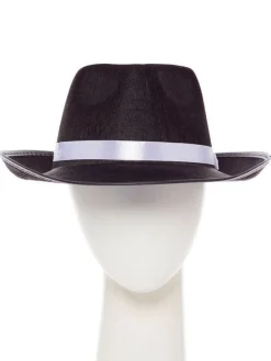 Party Delights Black Gangster Fedora Hat< Hats & Headwear