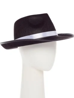 Party Delights Black Gangster Fedora Hat< Hats & Headwear