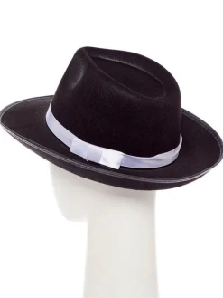 Party Delights Black Gangster Fedora Hat< Hats & Headwear