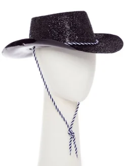 Party Delights Black Glitter Cowboy Hat< Hats & Headwear
