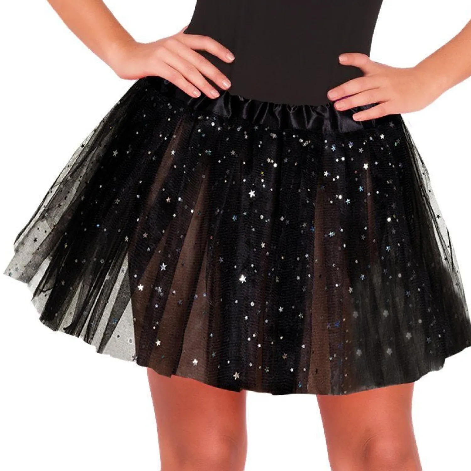 Black Glitter Tutu - Adult One Size<Party Delights Outlet