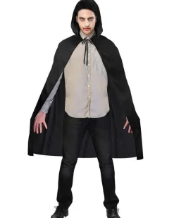 Black Hooded Cape - Adult Costume<Party Delights Sale