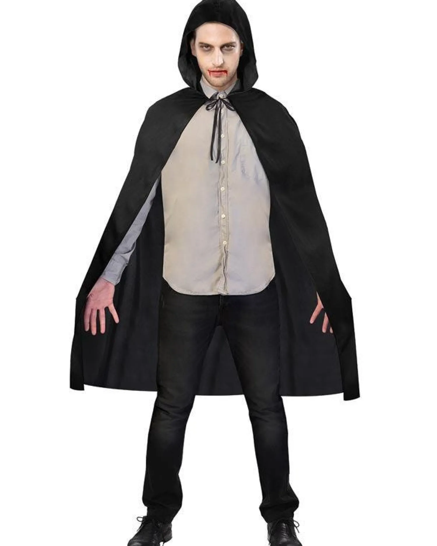 Black Hooded Cape - Adult Costume<Party Delights Sale