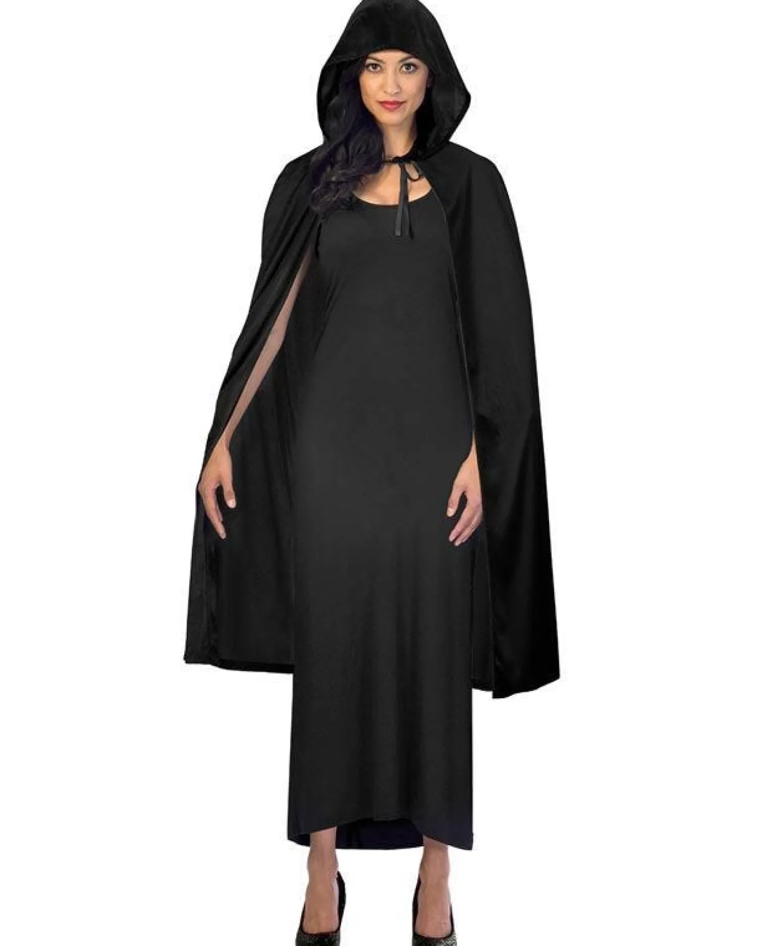 Black Hooded Cape - Adult Costume<Party Delights Sale