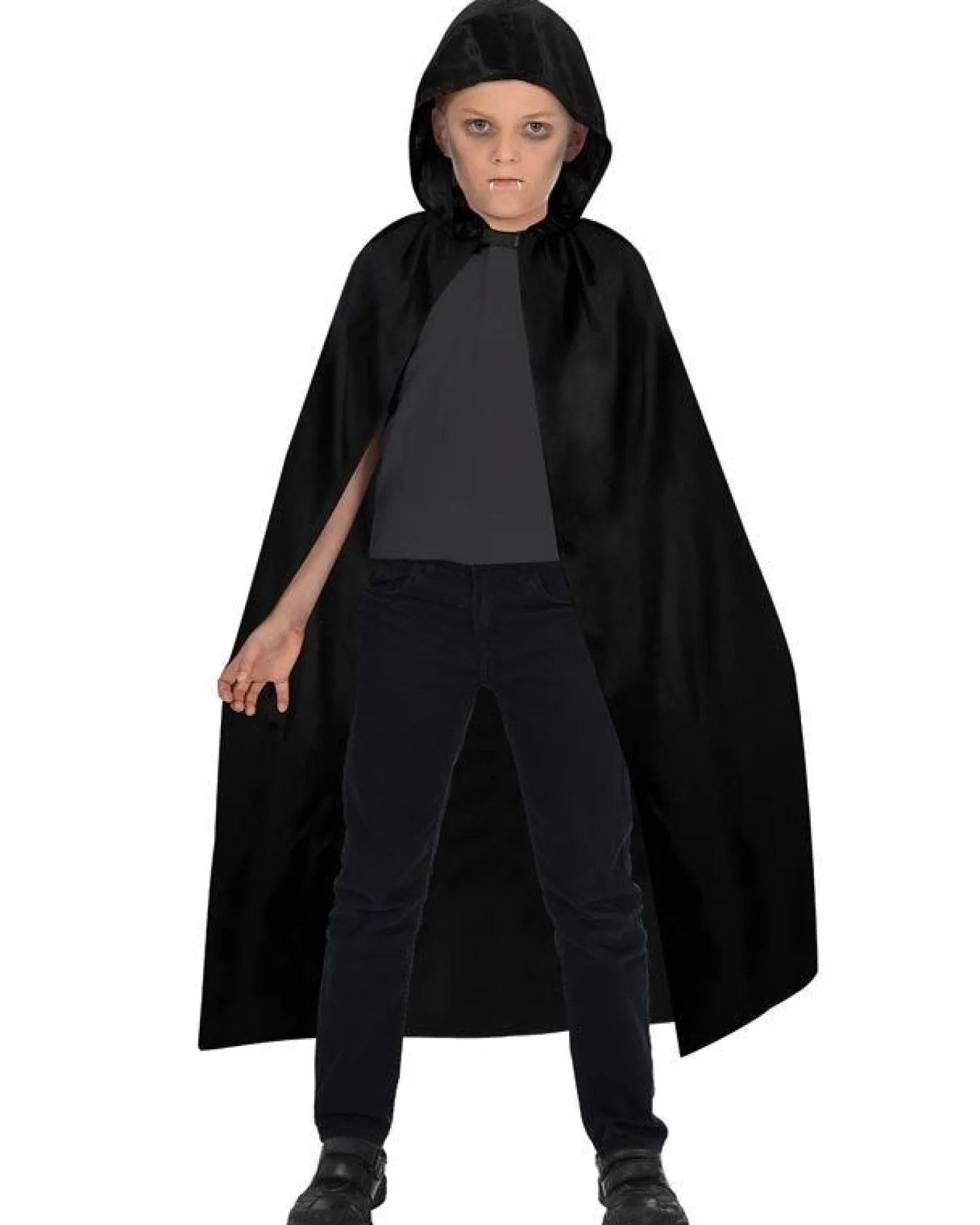 Black Hooded Cape - Child<Party Delights Discount