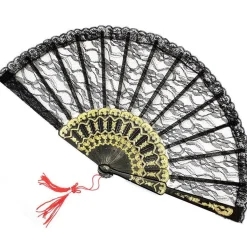 Party Delights Black Lace Fan - 24Cm< Costume Props