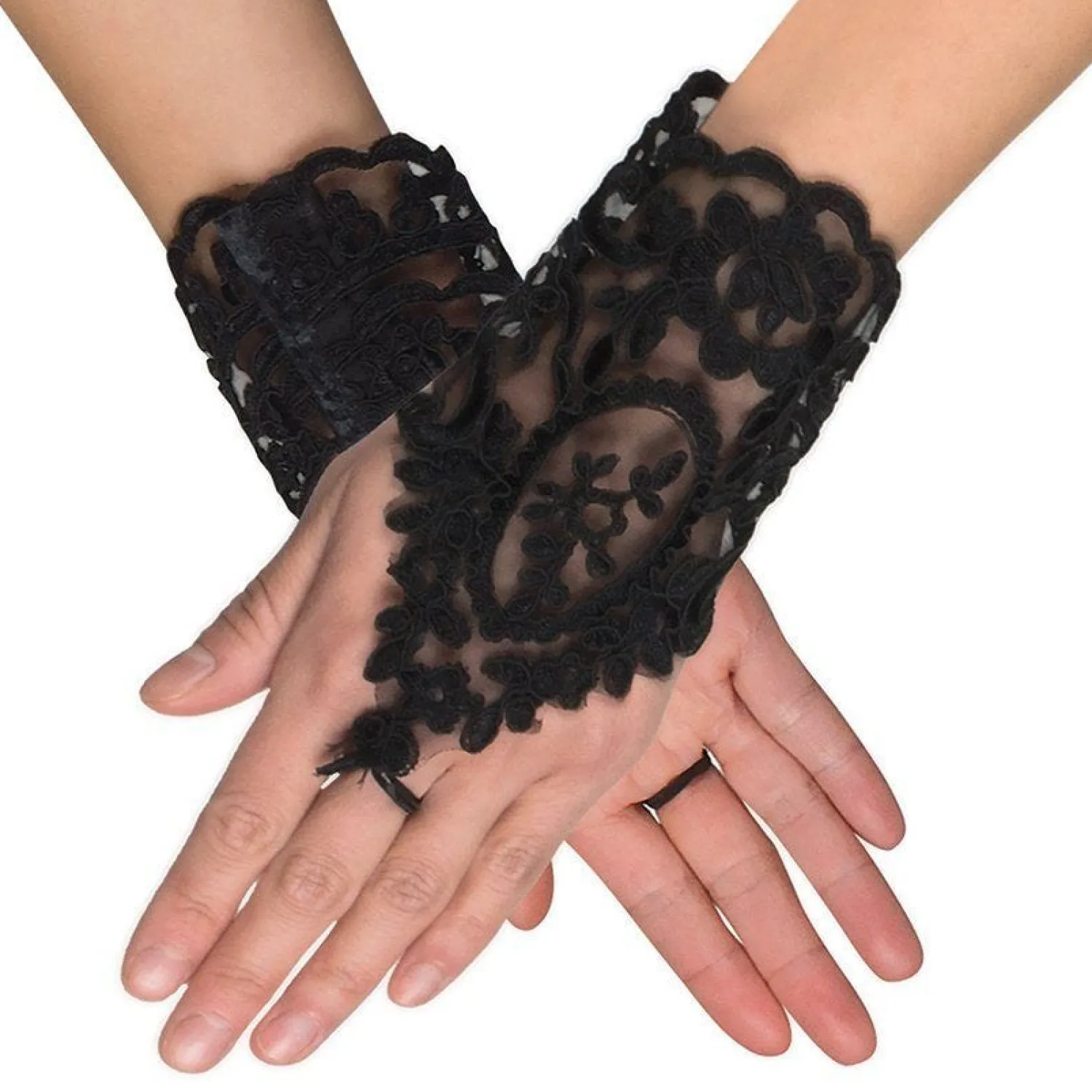 Black Lace Glovelettes<Party Delights Best