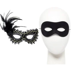 Party Delights Black Masquerade For Couples< Masks