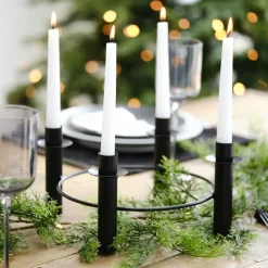 Black Metal Circular Candle Holder - 27.5Cm<Party Delights Discount