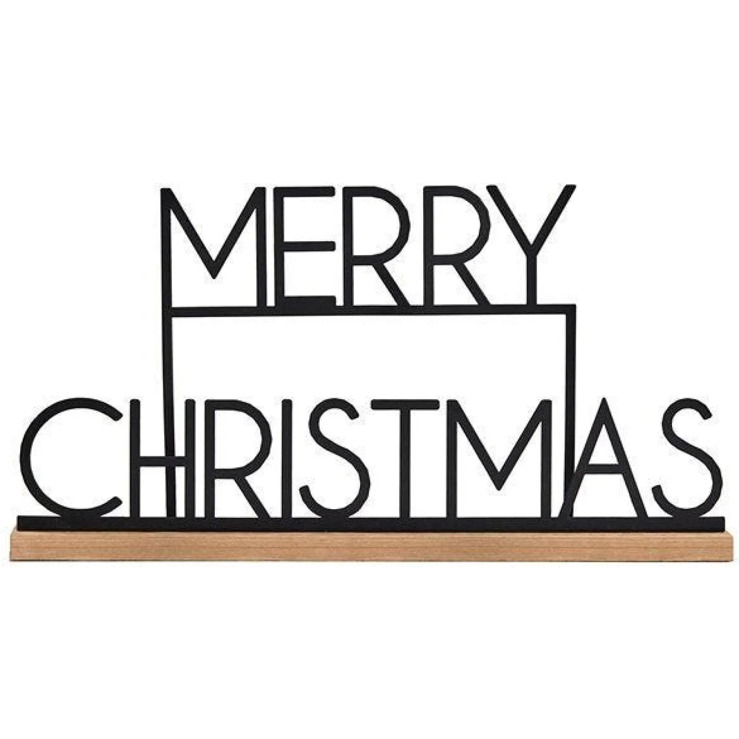 Black Metal Merry Christmas Sign<Party Delights Discount