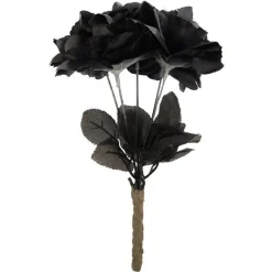 Party Delights Black Rose Bouquet - 30Cm< Costume Props