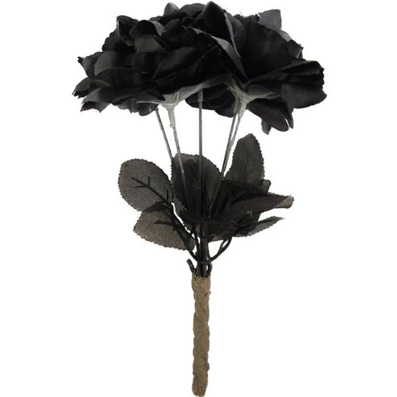 Party Delights Black Rose Bouquet - 30Cm< Costume Props