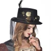 Party Delights Black Steampunk Top Hat With Goggles< Hats & Headwear