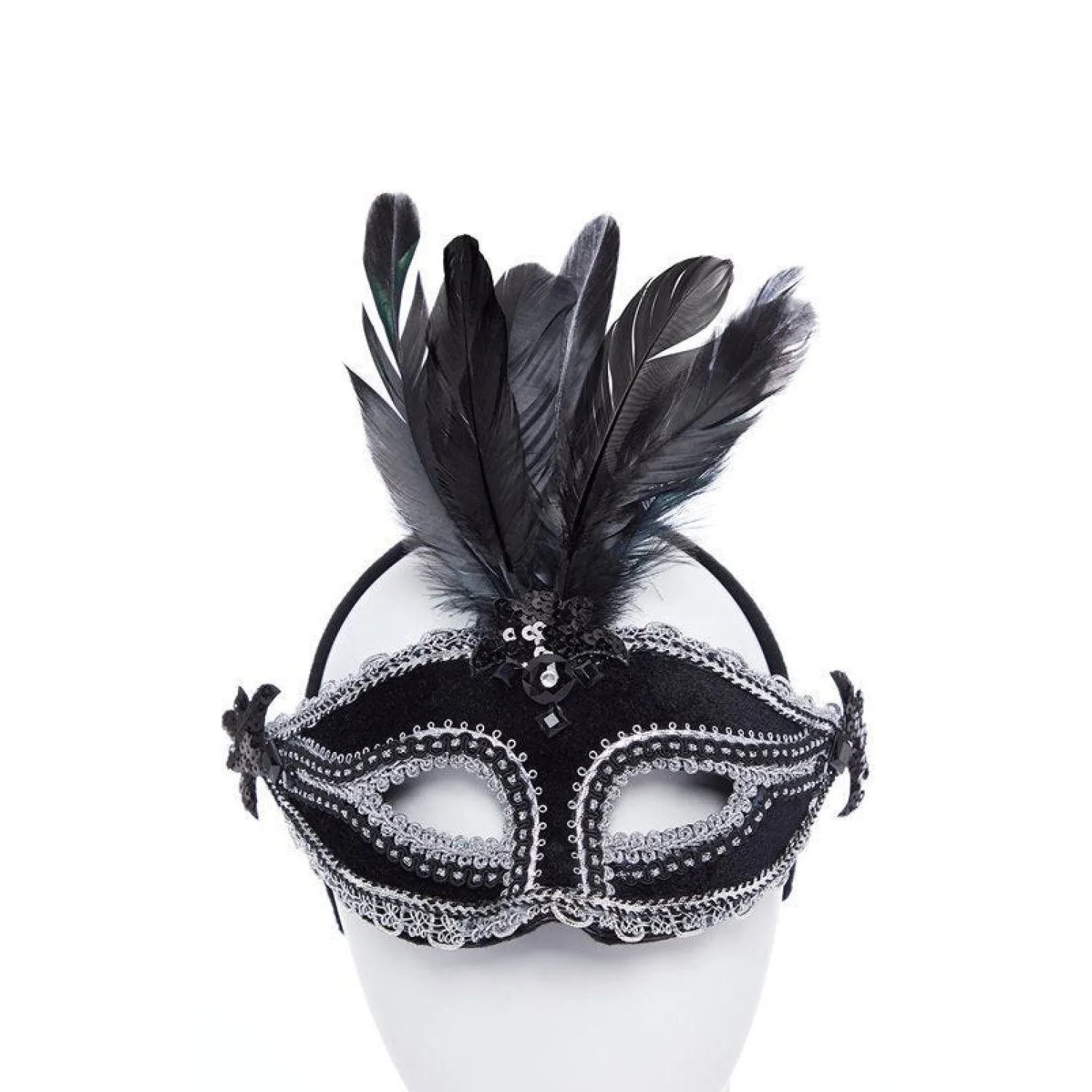 Party Delights Black/Silver Masquerade Masks For Couples< Masks