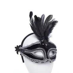 Party Delights Black/Silver Masquerade Masks For Couples< Masks
