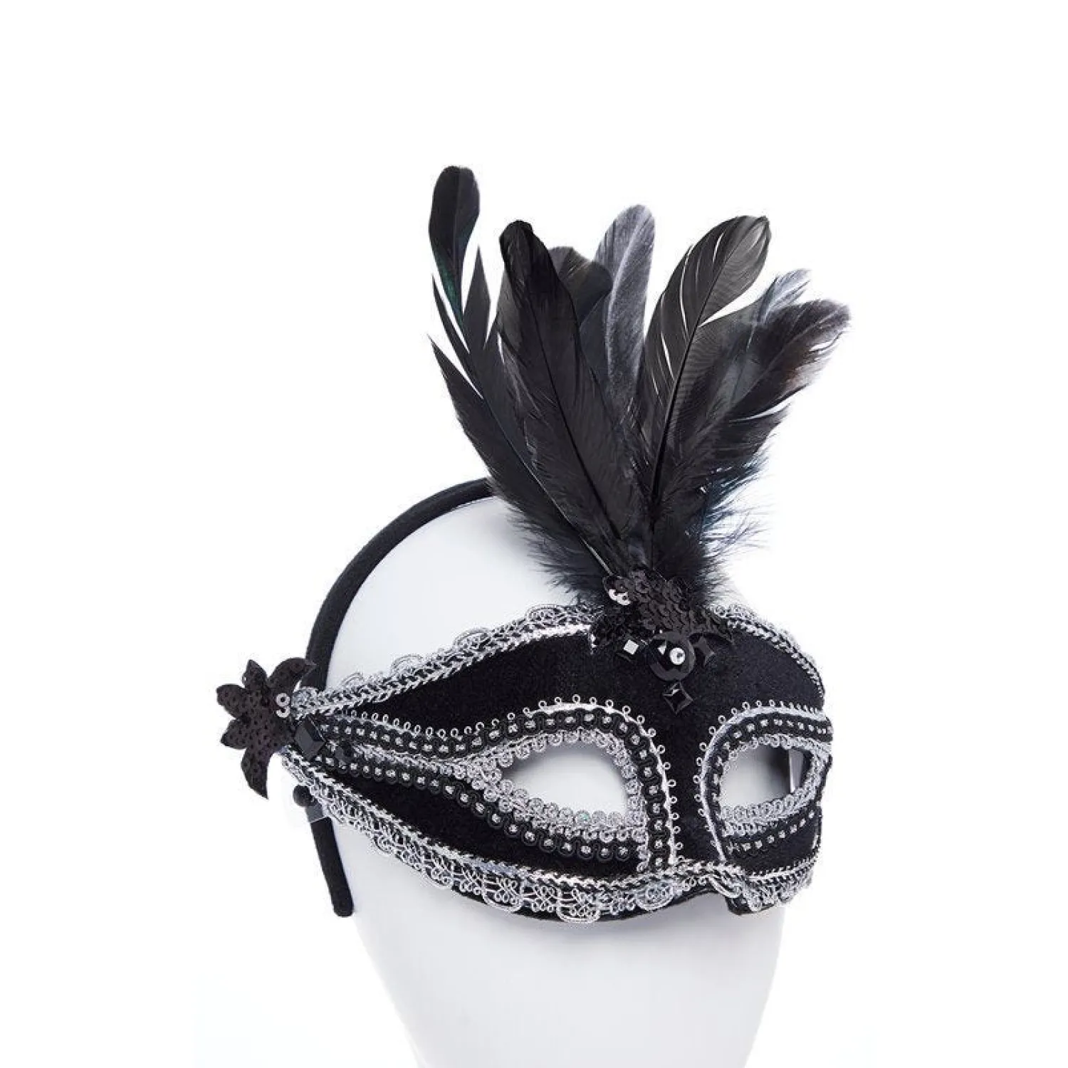 Party Delights Black/Silver Masquerade Masks For Couples< Masks